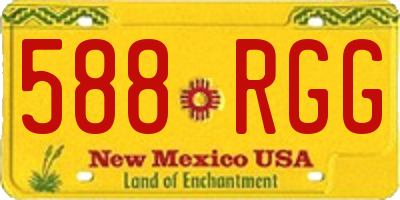 NM license plate 588RGG