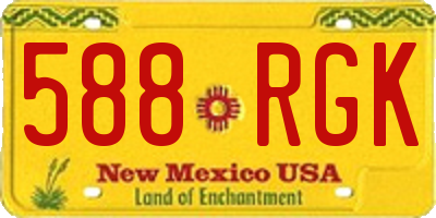 NM license plate 588RGK