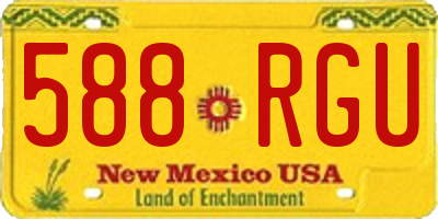 NM license plate 588RGU