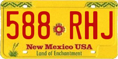 NM license plate 588RHJ