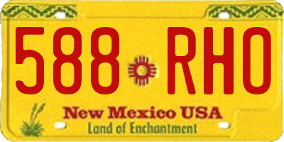 NM license plate 588RHO