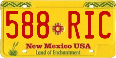 NM license plate 588RIC