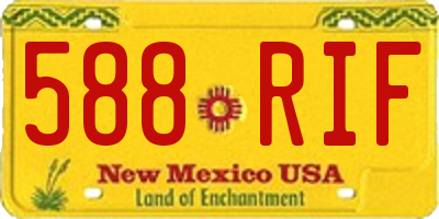 NM license plate 588RIF