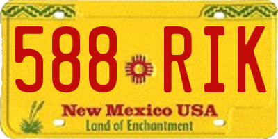 NM license plate 588RIK