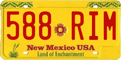 NM license plate 588RIM