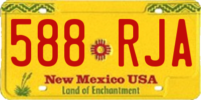 NM license plate 588RJA