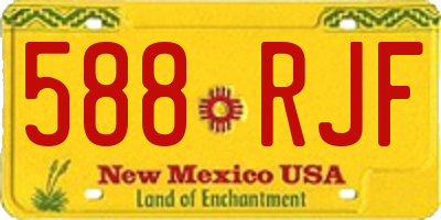 NM license plate 588RJF