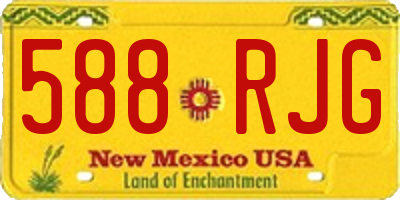 NM license plate 588RJG