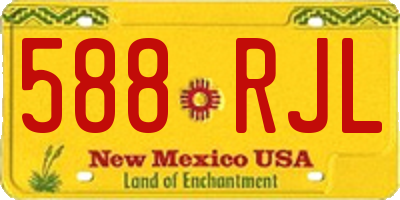 NM license plate 588RJL