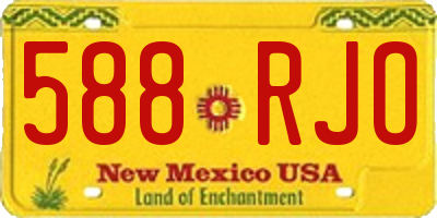 NM license plate 588RJO