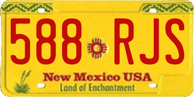 NM license plate 588RJS