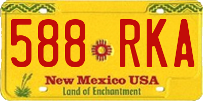 NM license plate 588RKA