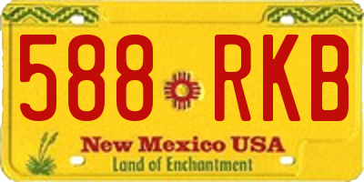 NM license plate 588RKB