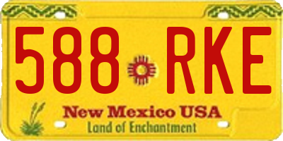 NM license plate 588RKE