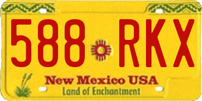 NM license plate 588RKX