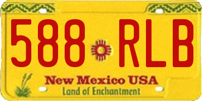 NM license plate 588RLB