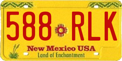 NM license plate 588RLK