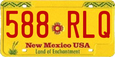 NM license plate 588RLQ