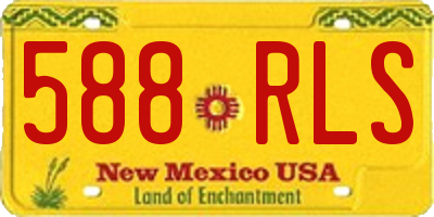 NM license plate 588RLS