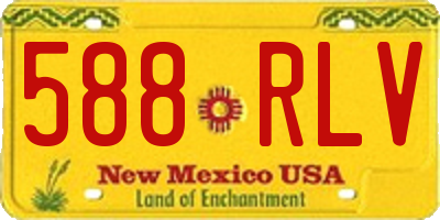 NM license plate 588RLV
