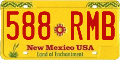 NM license plate 588RMB