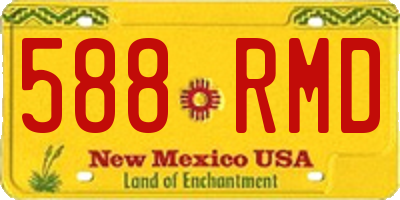 NM license plate 588RMD