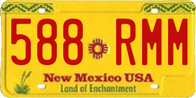 NM license plate 588RMM
