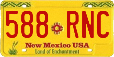 NM license plate 588RNC