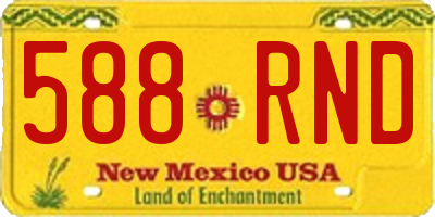 NM license plate 588RND