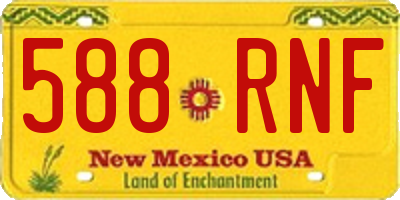 NM license plate 588RNF