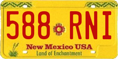 NM license plate 588RNI