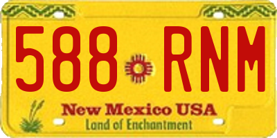NM license plate 588RNM