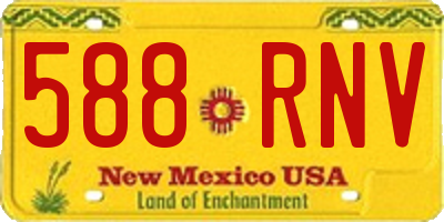 NM license plate 588RNV