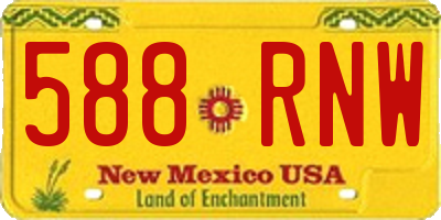 NM license plate 588RNW