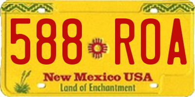 NM license plate 588ROA