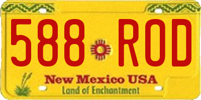 NM license plate 588ROD