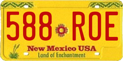 NM license plate 588ROE