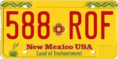 NM license plate 588ROF