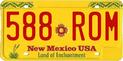 NM license plate 588ROM
