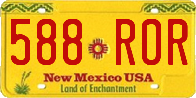 NM license plate 588ROR