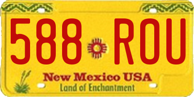 NM license plate 588ROU