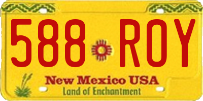 NM license plate 588ROY