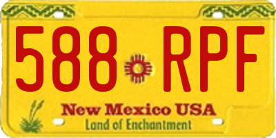 NM license plate 588RPF