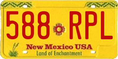 NM license plate 588RPL