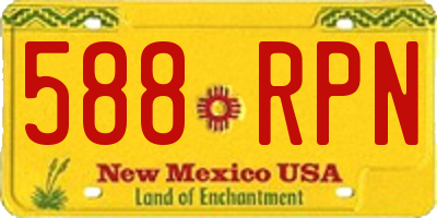 NM license plate 588RPN