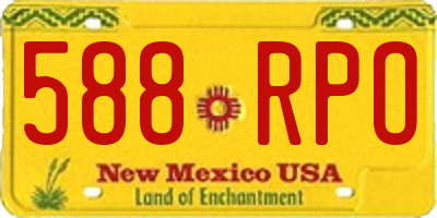 NM license plate 588RPO