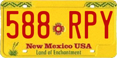 NM license plate 588RPY