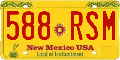 NM license plate 588RSM