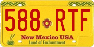 NM license plate 588RTF