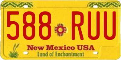 NM license plate 588RUU